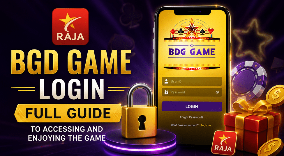 BGD Game login guide with Raja logo