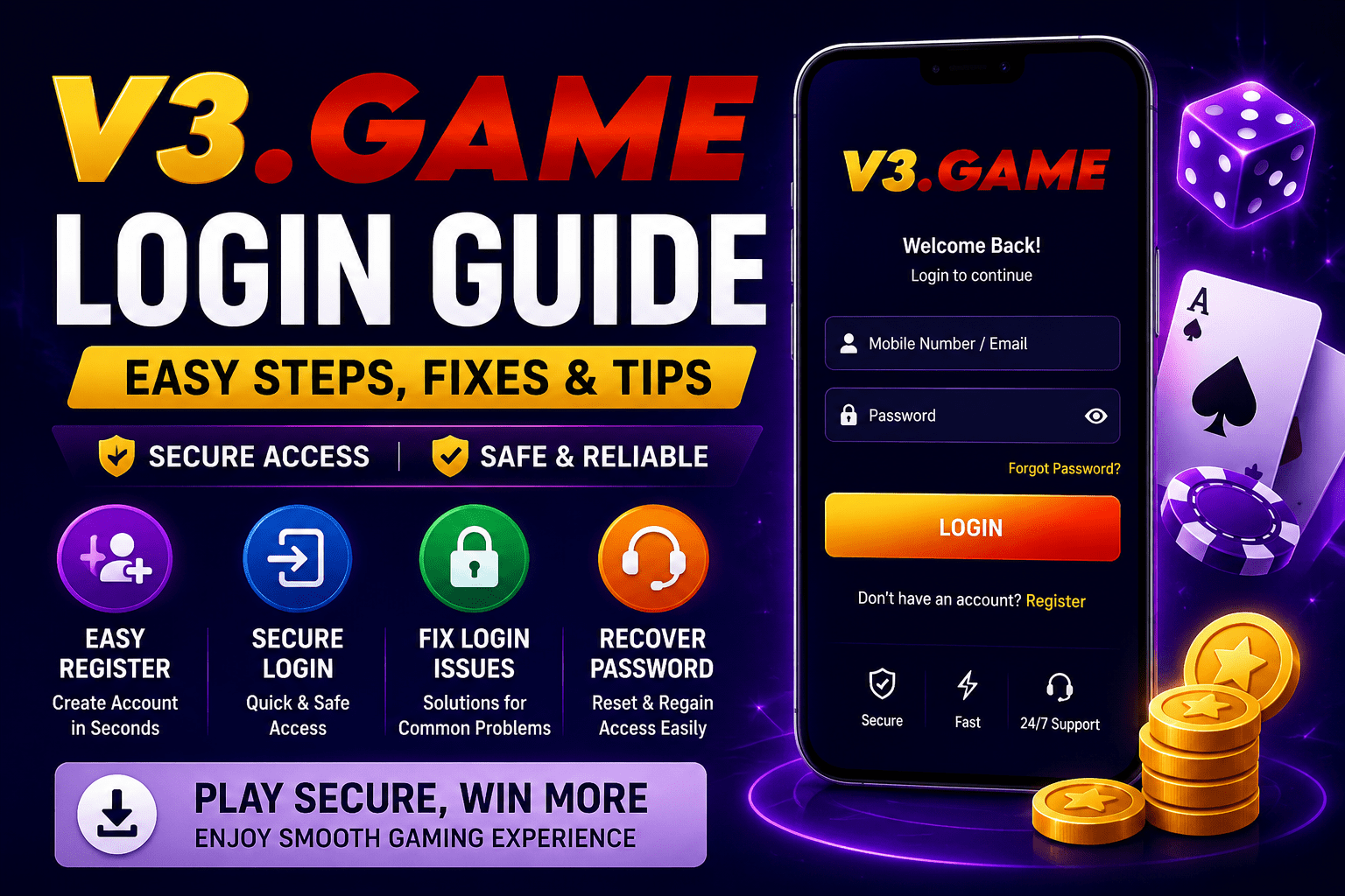 BGD Game login guide with Raja logo